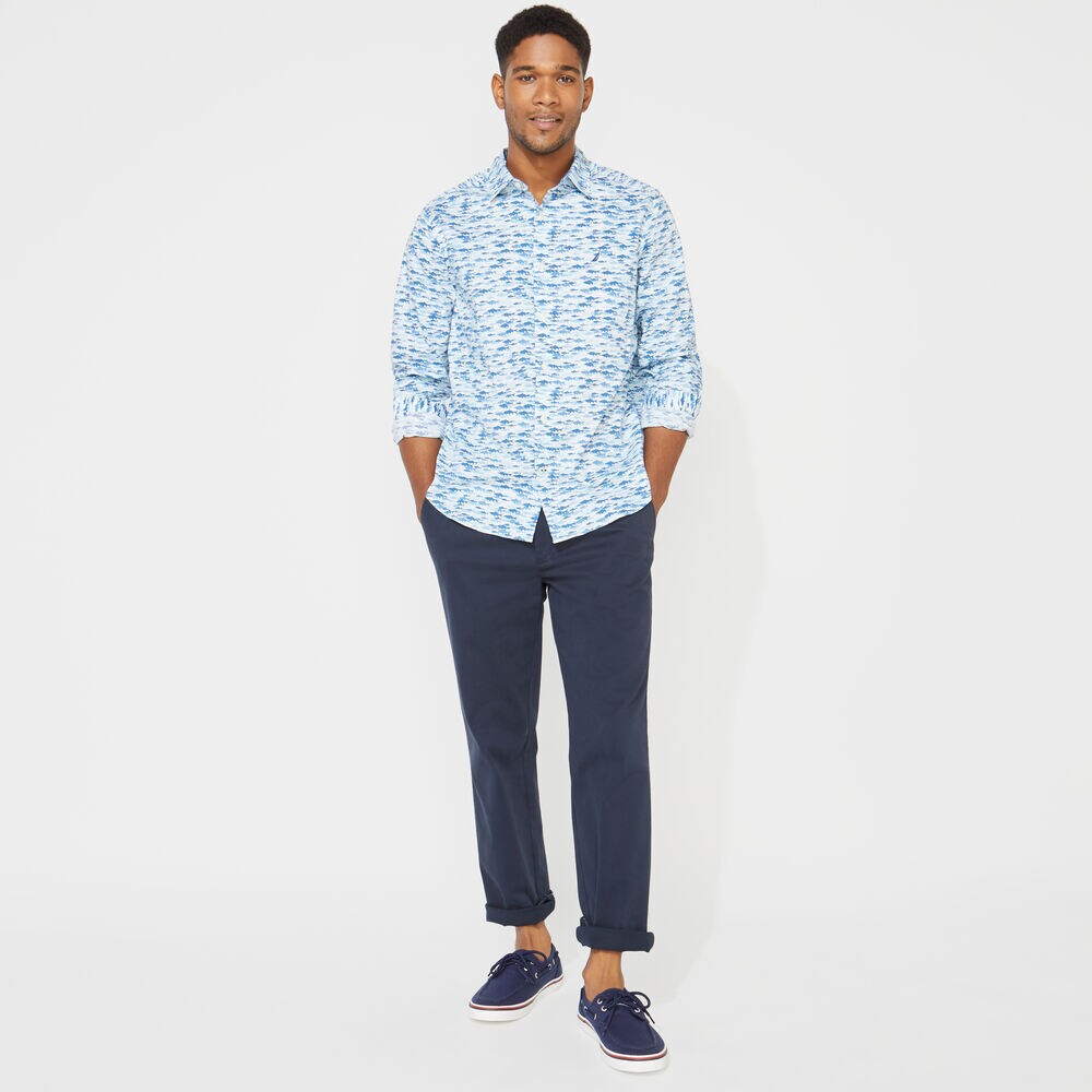 FISH PRINT SHIRT,Clear Sky Blue,large