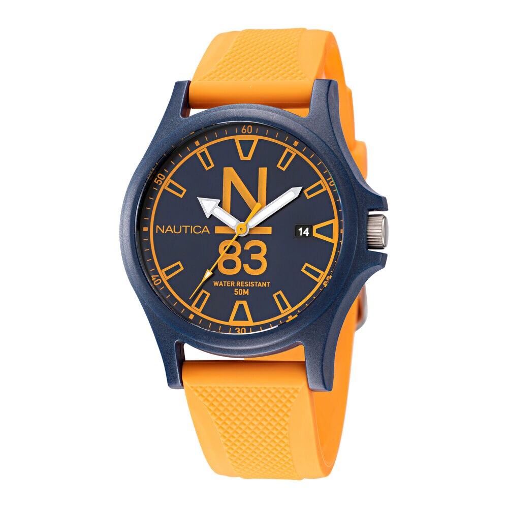 JAVA SEA TEXTURED SILICONE 3-HAND WATCH,Multi,large