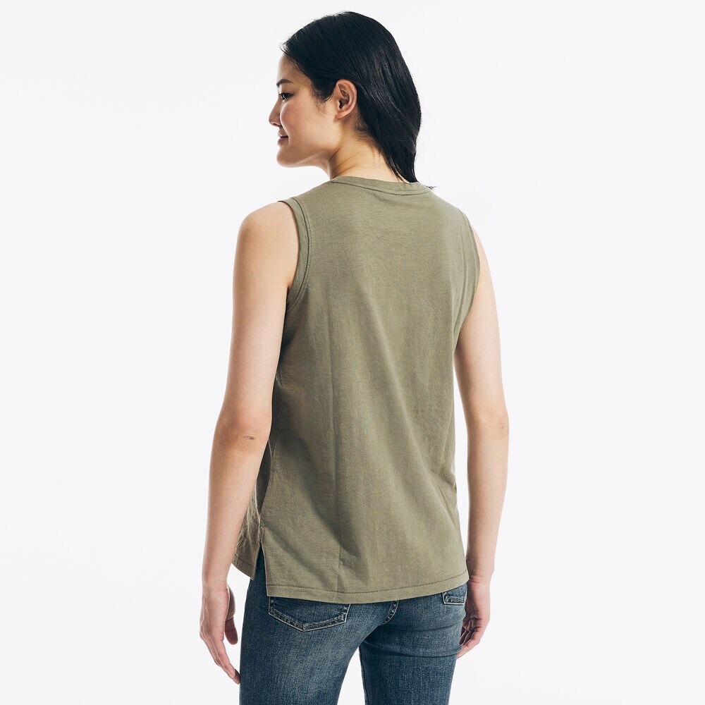 BRAND ICON SLEEVELESS T-SHIRT,Teal Wave,large