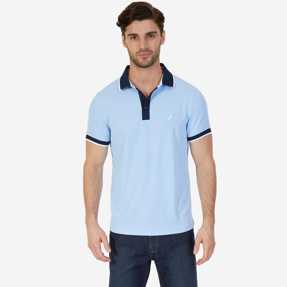 Slim Fit Wicking Polo Shirt,Sea Mist,large