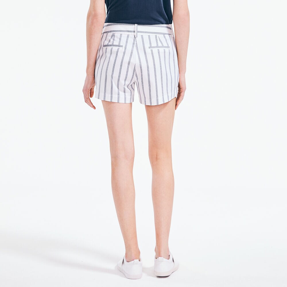 4" STRIPED STRETCH-TWILL SHORT,Bright White,large