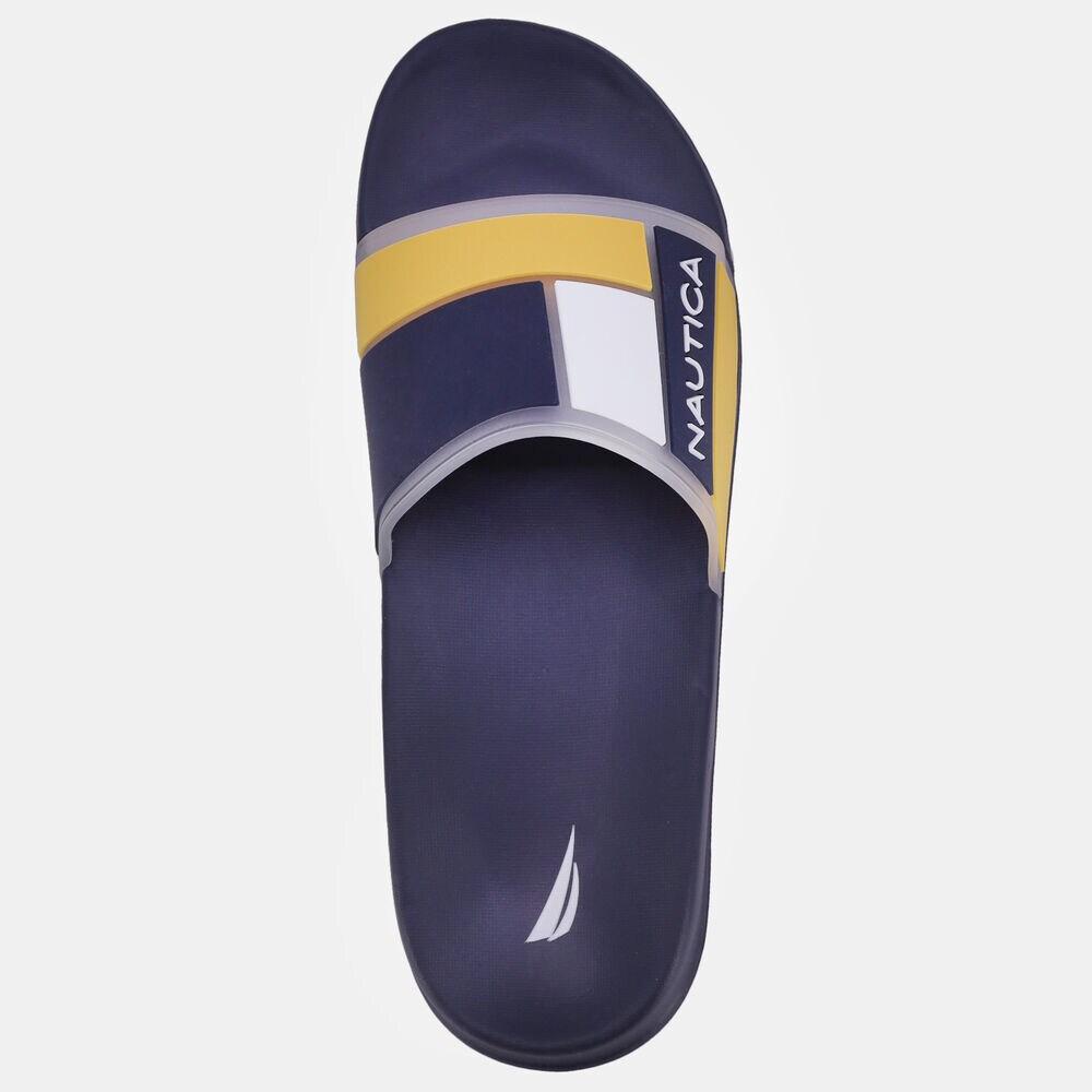 COLORBLOCK SLIDE SANDAL,Yellow,large