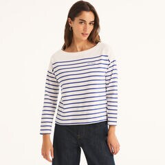 Striped Long-Sleeve T-Shirt,Classic Blue,large
