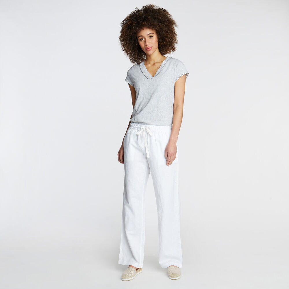 WIDE LEG LINEN PANTS,Bright White,large