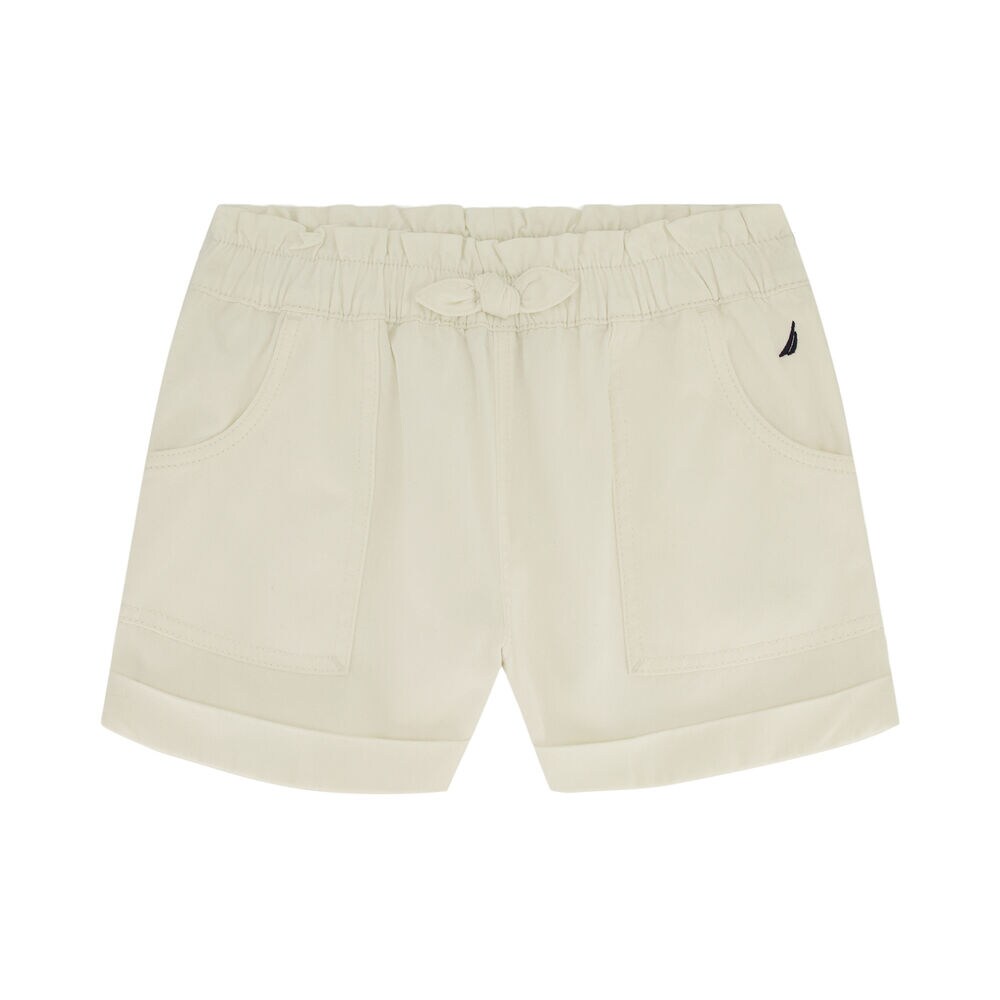 Toddler Girls' Paperbag Waist Short (2T-4T),White,large