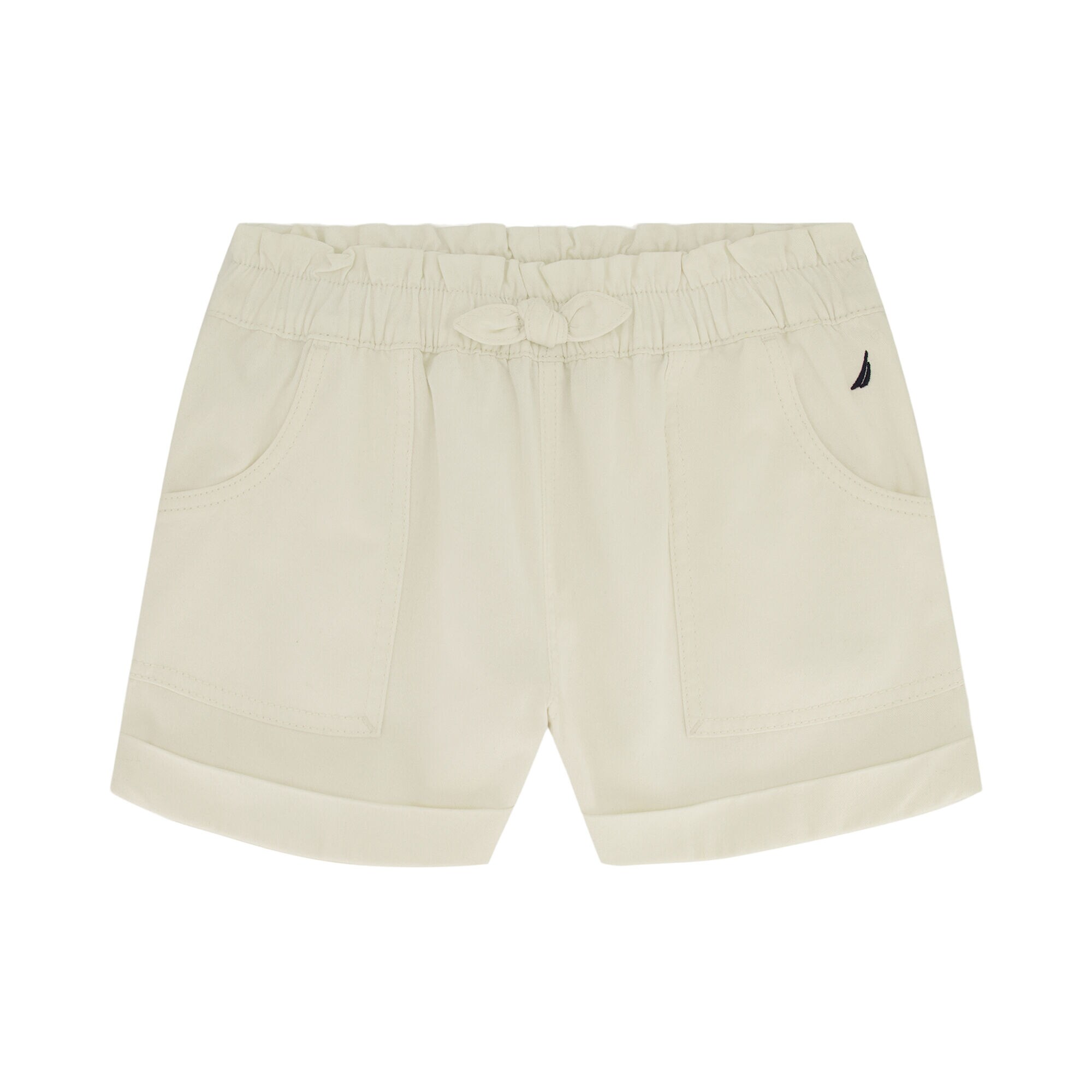 Toddler Girls' Paperbag Waist Short (2T-4T),White,large