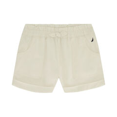 Toddler Girls' Paperbag Waist Short (2T-4T),White,large