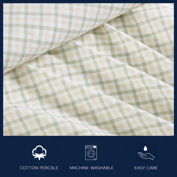 Calm Seas Gingham Green Twin XL Sheet Set