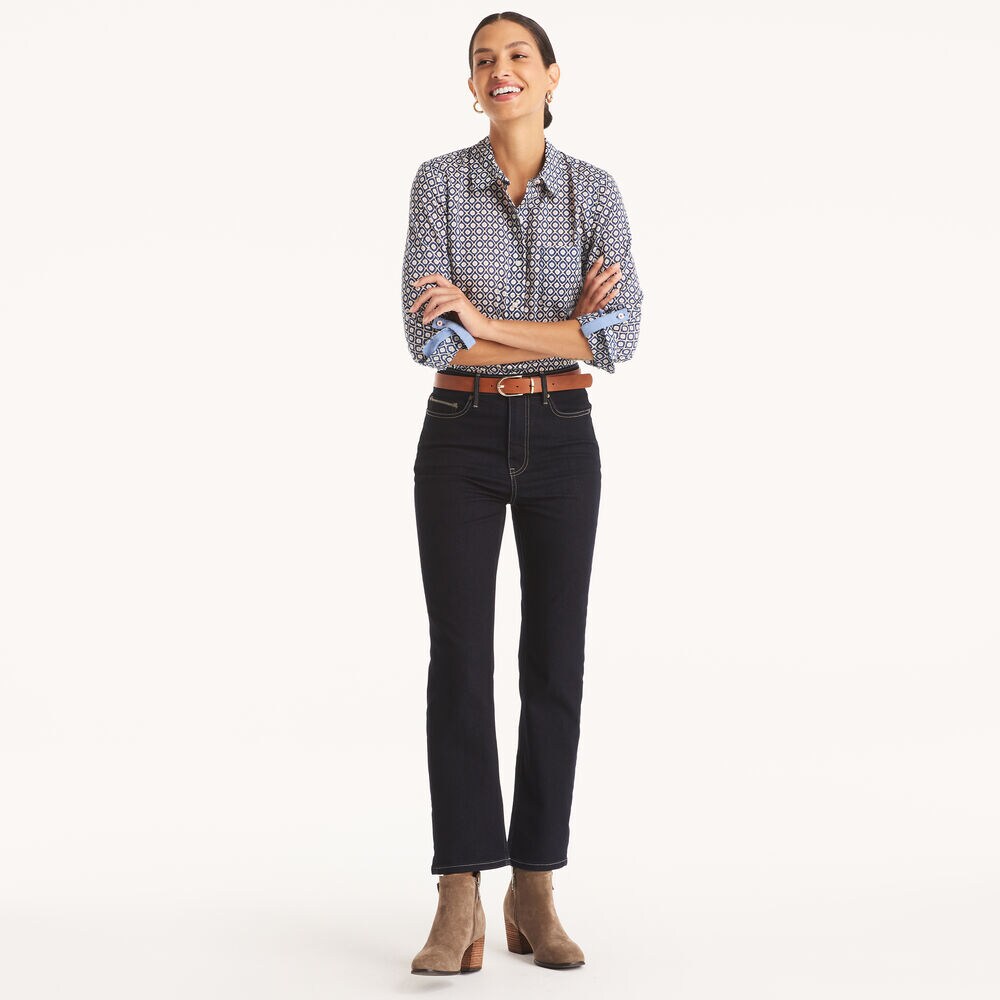 High-Rise Straight Denim,Ocean Depth Heather,large