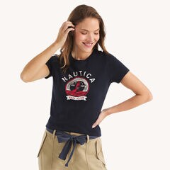 Foil Navy Club Graphic T-Shirt,Stellar Blue Heather,large
