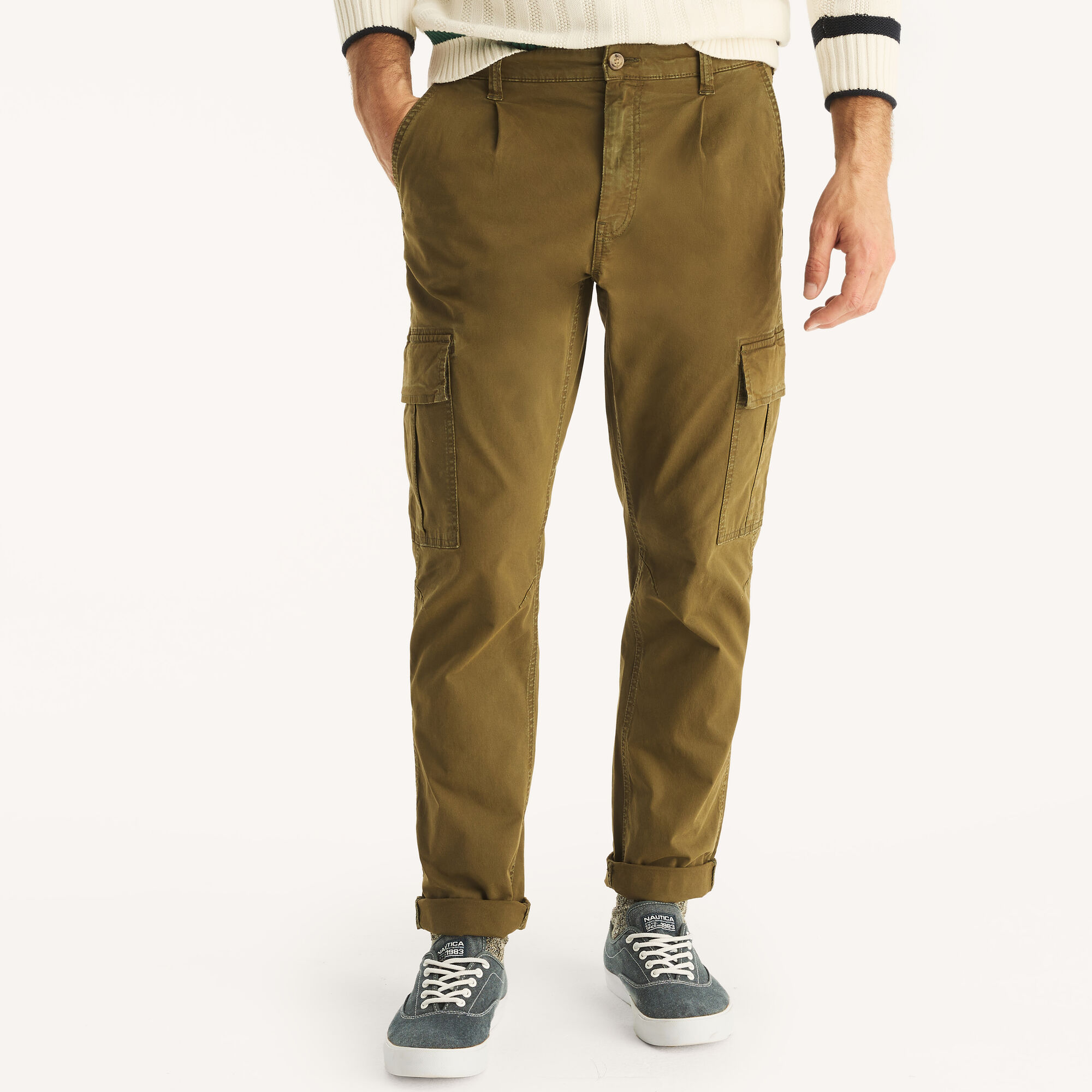 Pleated Cargo Pant,Hunter Green,large
