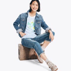 STRIPED PUFF GRAPHIC T-SHIRT,Bright White,large