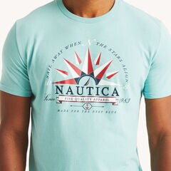 Nautica Heritage Graphic T-Shirt,Deep Dive Wash,large