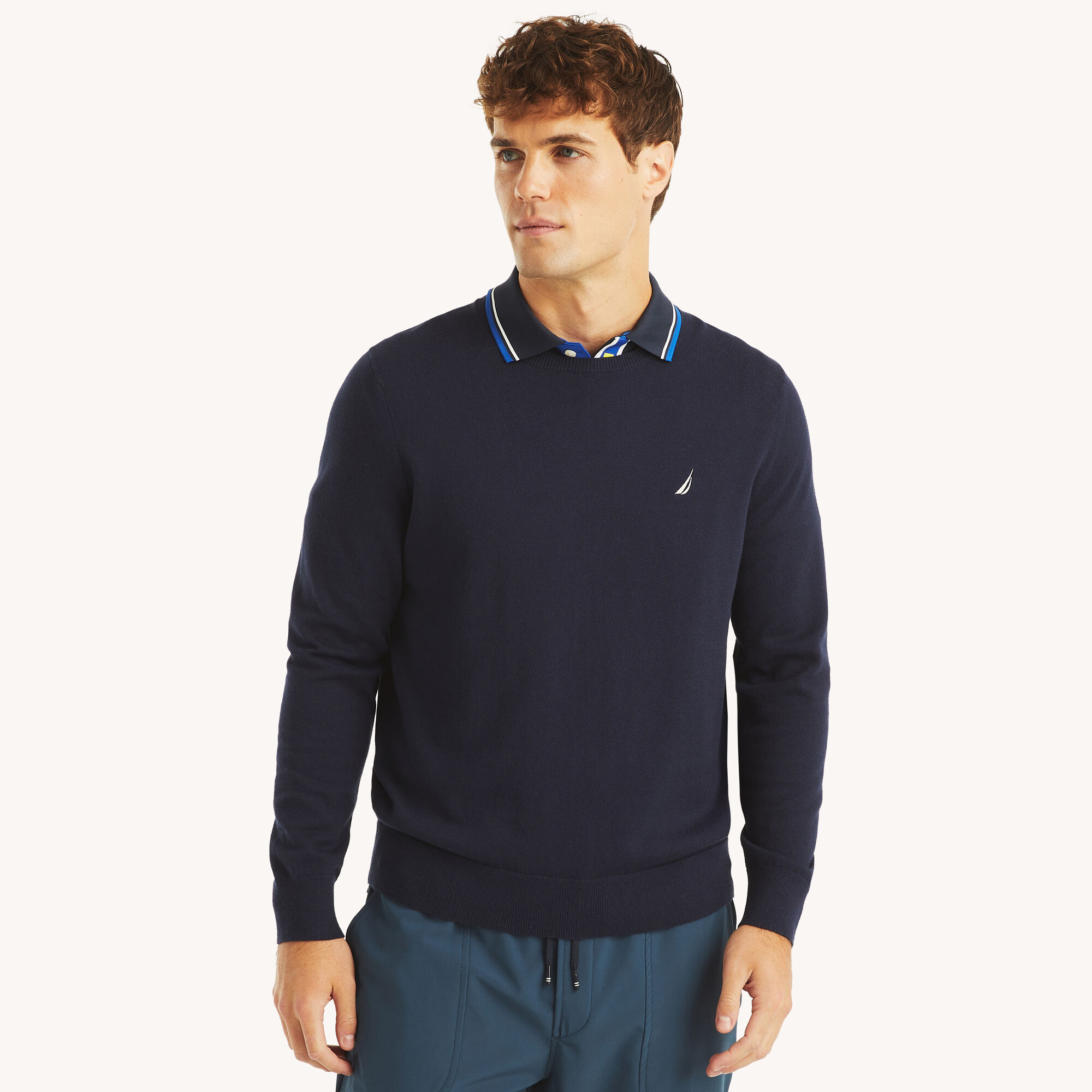 Navtech Crewneck Deck Sweater,Navy,large