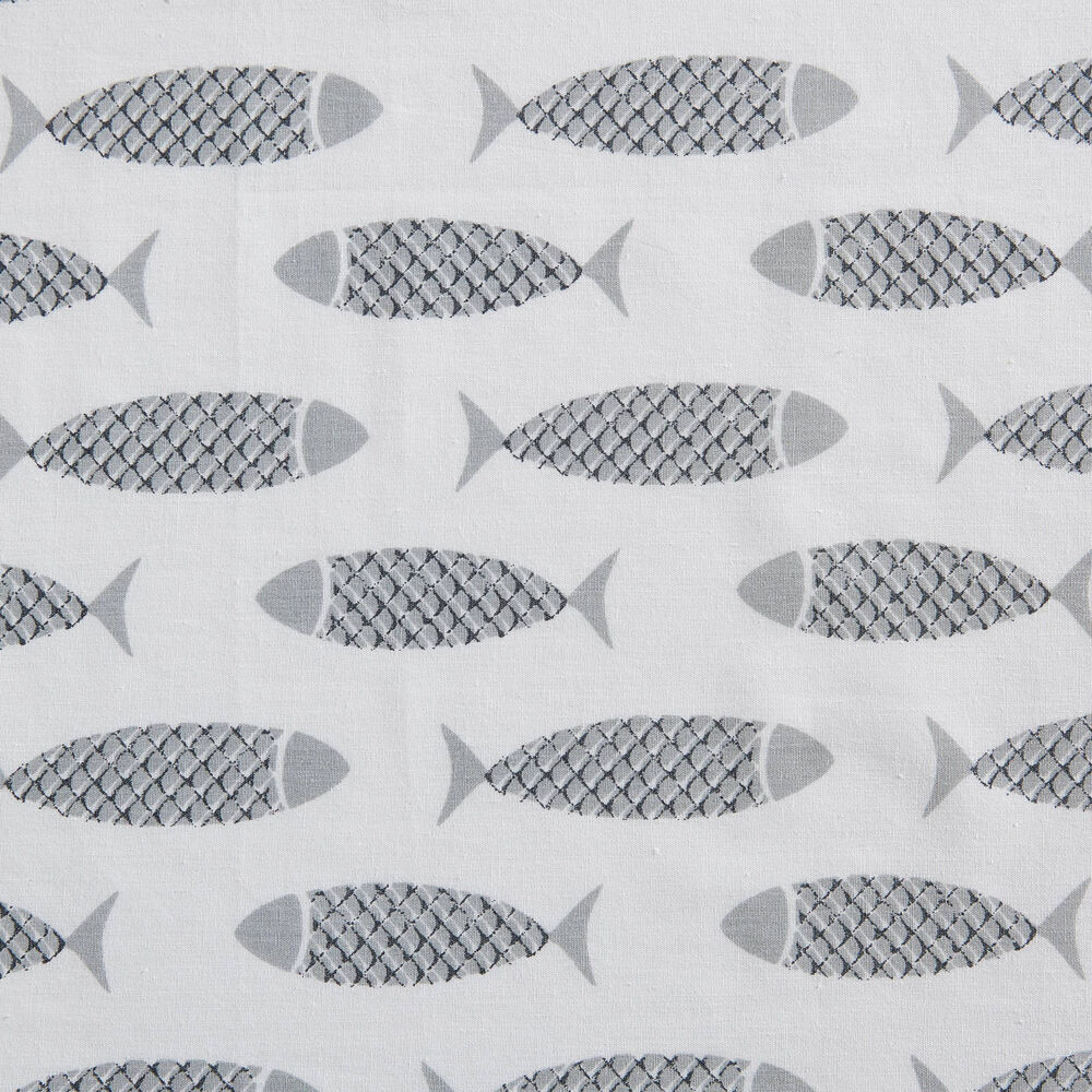 WOODBLOCK FISH GREY QUEEN SHEET SET,Heather,large