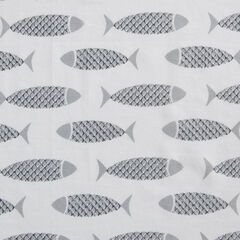 WOODBLOCK FISH GREY QUEEN SHEET SET,Heather,large
