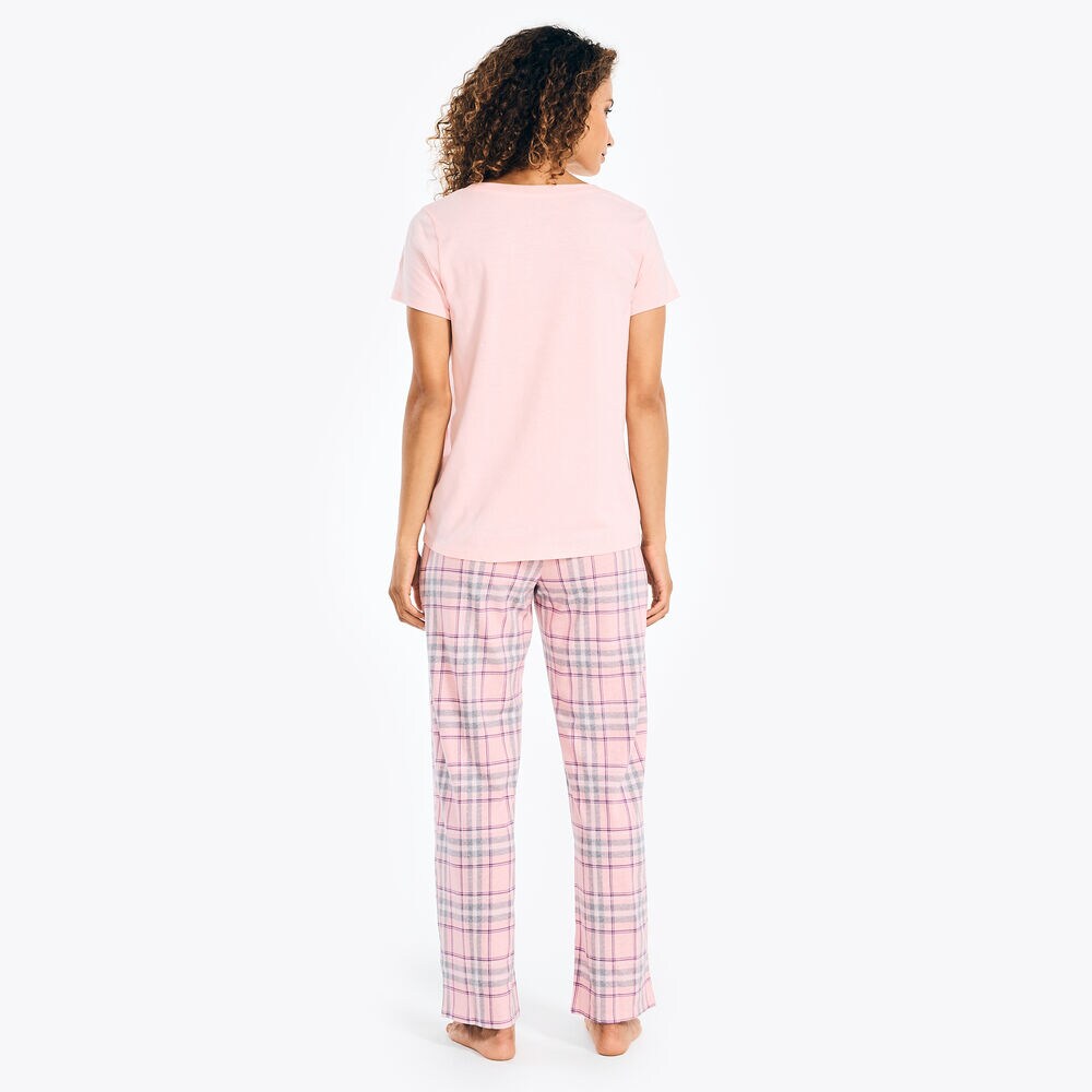PRINTED PAJAMA PANT SET,Mauve Glow,large