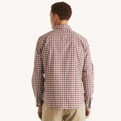 Classic Fit Wrinkle-Resistant Plaid Shirt,Nautica Red,large