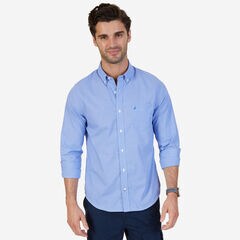 Long Sleeve Micro-Check Slim Fit Button Down,Rolling River Wash,large