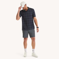 Big & Tall Printed Performance Polo,Stellar Blue Heather,large