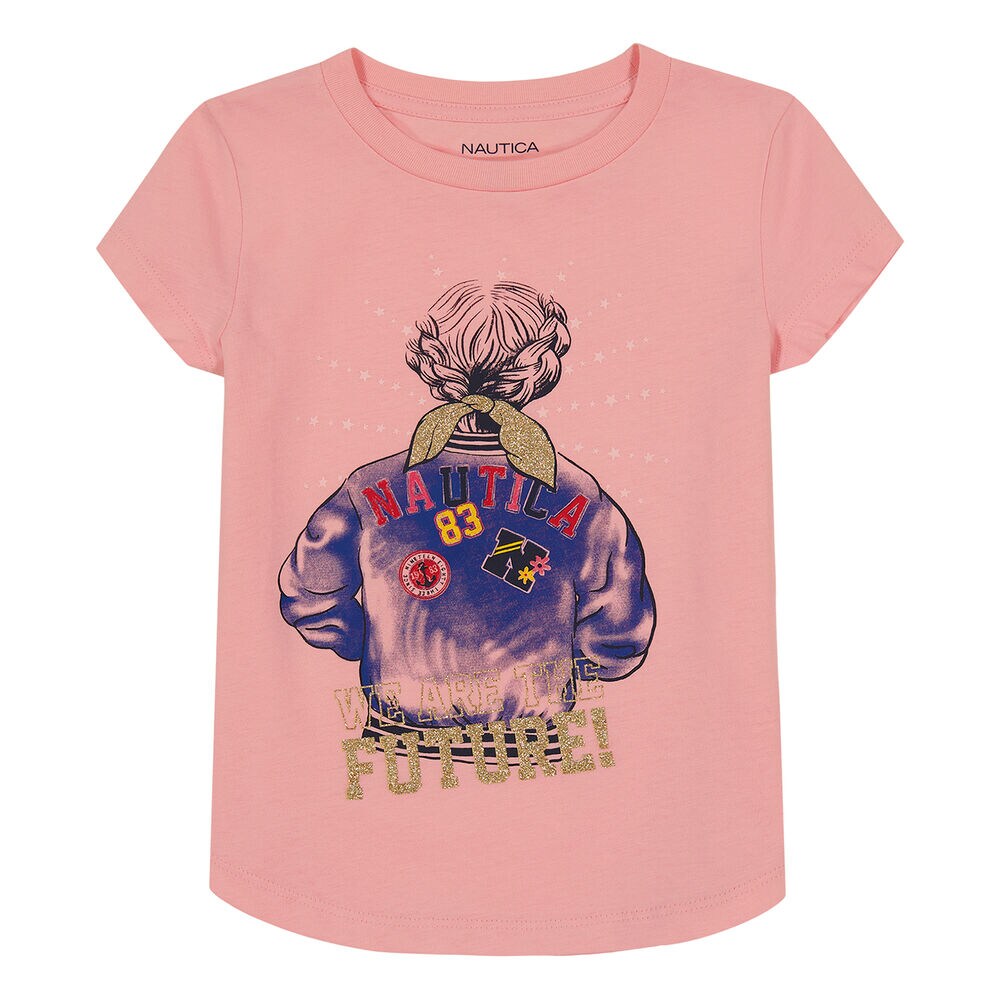 Girls' Foil Graphic T-Shirt (7-16),Bow Burgundy,large