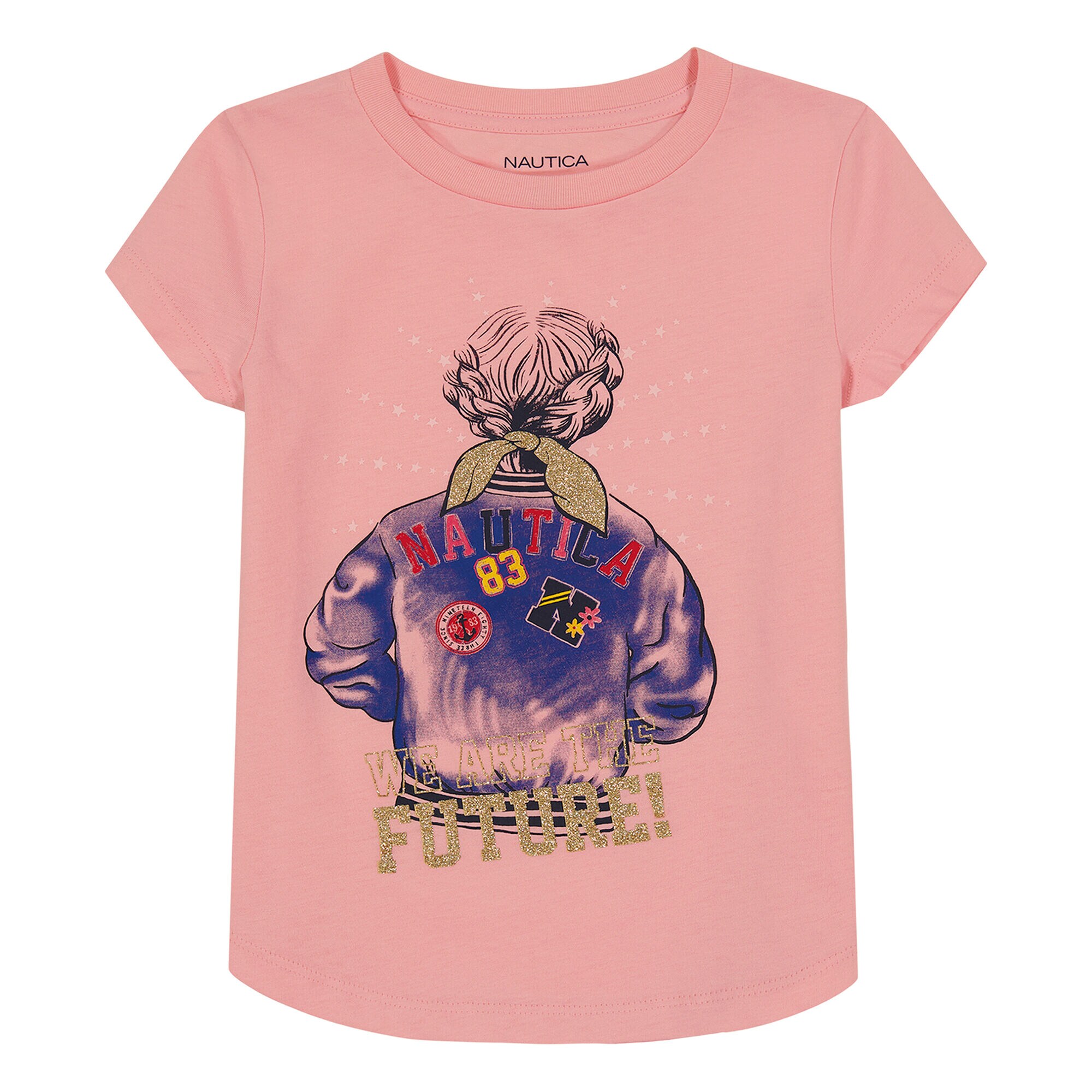 Girls' Foil Graphic T-Shirt (7-16),Bow Burgundy,large