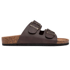 Double Buckle Sandal,Chocolate,large