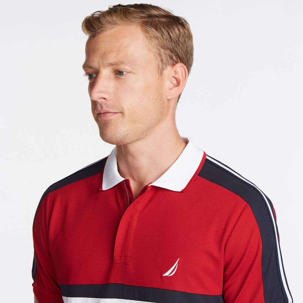 BIG & TALL COLORBLOCK NAVTECH POLO,Nautica Red,large