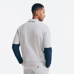COLORBLOCK BRAND ICON KNIT BOMBER,Grey Heather,large