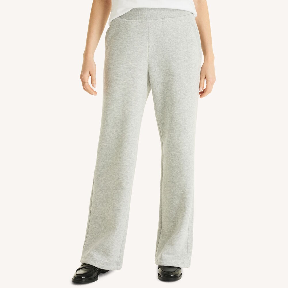 Wide Leg Fleece Sweatpant,Charcoal Heather,large
