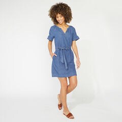 NAUTICA JEANS CO. EMBROIDERED DENIM DRESS,Star Turquoise,large