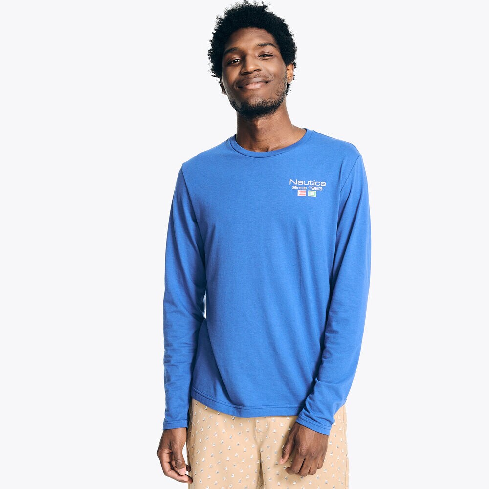 Sustainably Crafted Long-Sleeve Graphic T-Shirt,Bright Cobalt,large