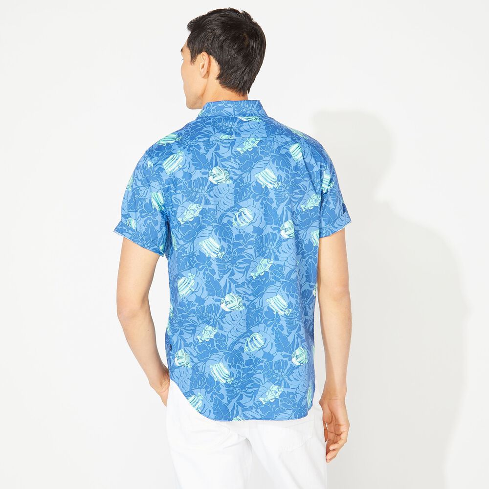 CLASSIC FIT TROPICAL FISH PRINT SHIRT,Limoges,large