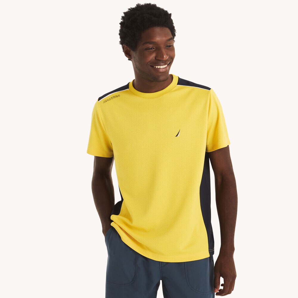 Navtech Pieced Crewneck T-Shirt,Empire Gold,large