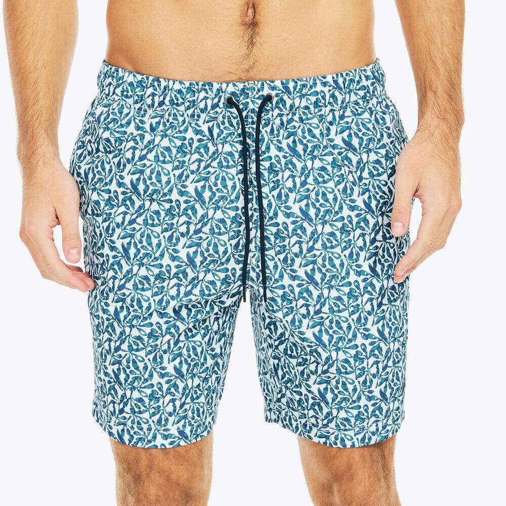 8" SUSTAINABLY CRAFTED TREE PRINT SWIM,South Beach Aqua,large