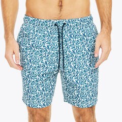 8" SUSTAINABLY CRAFTED TREE PRINT SWIM,South Beach Aqua,large