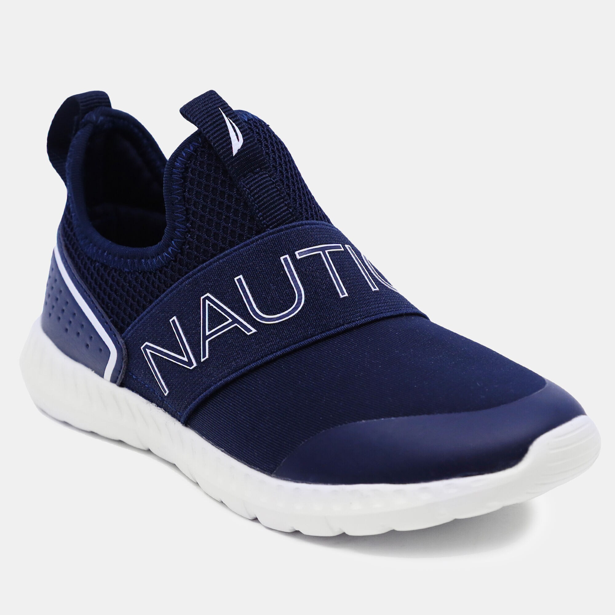 BOYS' LOGO STRAP SLIP-ON SNEAKER,Ice Blue,large