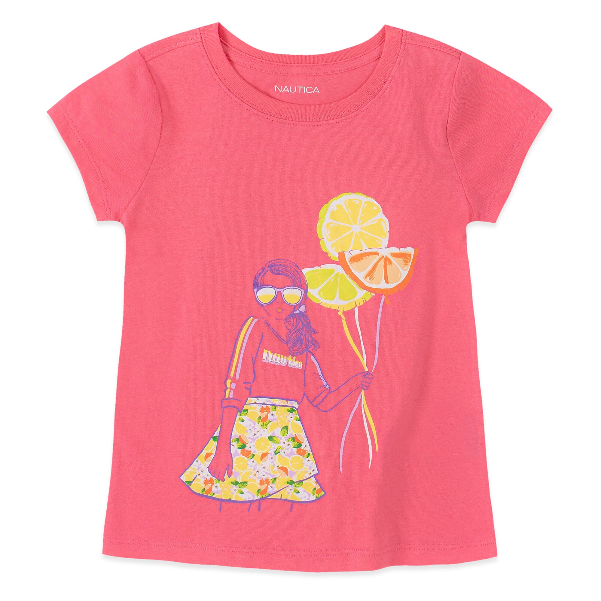 TODDLER GIRLS' FRUIT BALLOON TEE (2T-4T),Light Pink,large