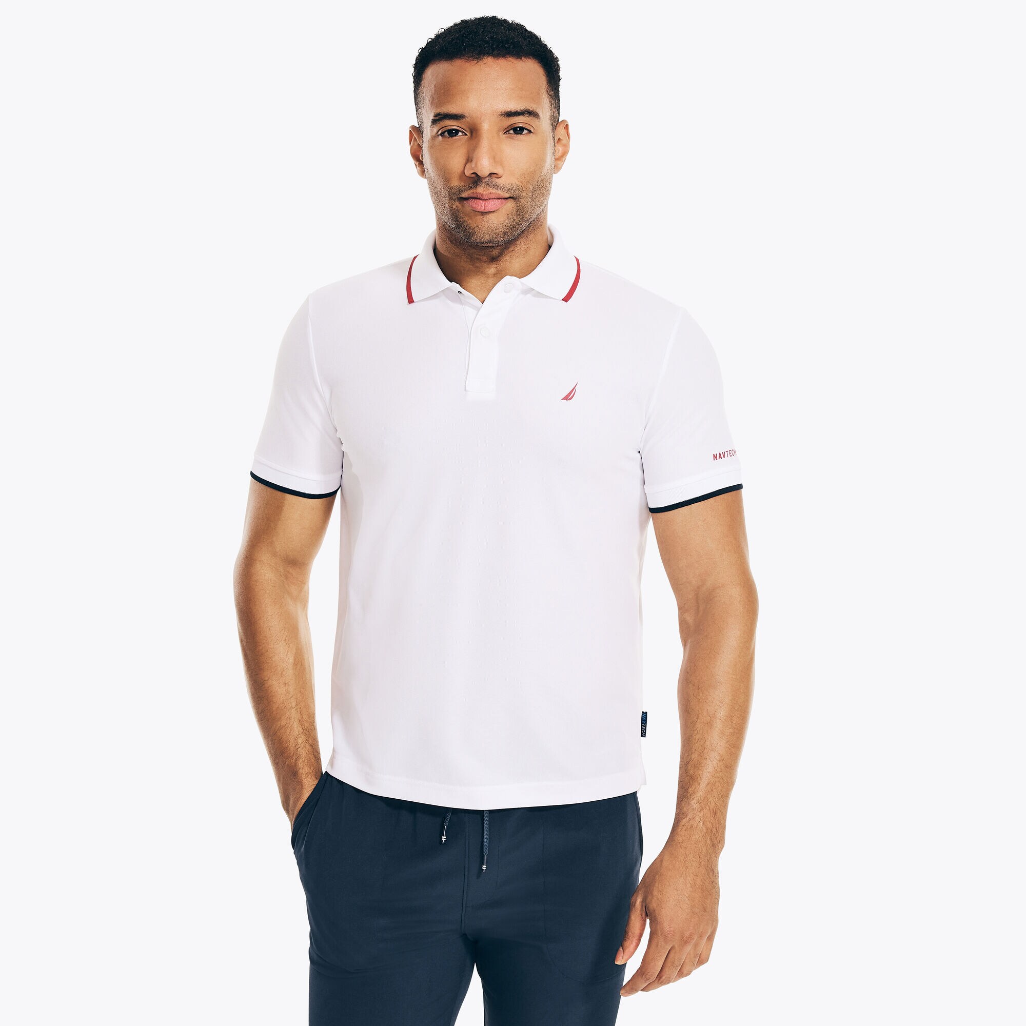 NAVTECH CLASSIC FIT POLO,Bright White,large