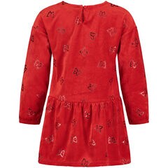 Little Girls’ Butterfly Velour Dress (4-6X),Pale Orchid,large