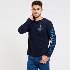 Spinnaker Long Sleeve Maritime Tee,True Navy,large