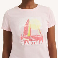 Sunset Sailing Graphic T-Shirt,Pale Orchid,large