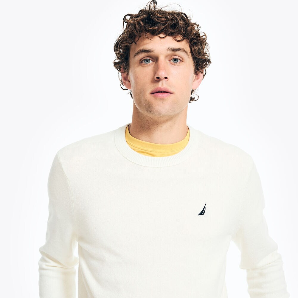 CREWNECK SWEATER,Sail Cream,large