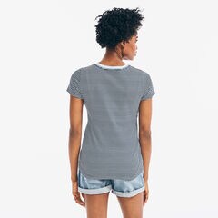 STRIPED BON VOYAGE GRAPHIC T-SHIRT,Stellar Blue Heather,large