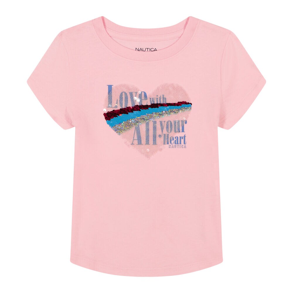 Toddler Girls' Love With All Your Heart T-Shirt (2T-4T),Sunguard Red,large