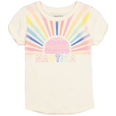 TODDLER GIRLS' OMBRE SUN T-SHIRT (2T-4T),White Cap,large
