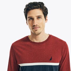 COLORBLOCK LONG-SLEEVE T-SHIRT,Barolo,large