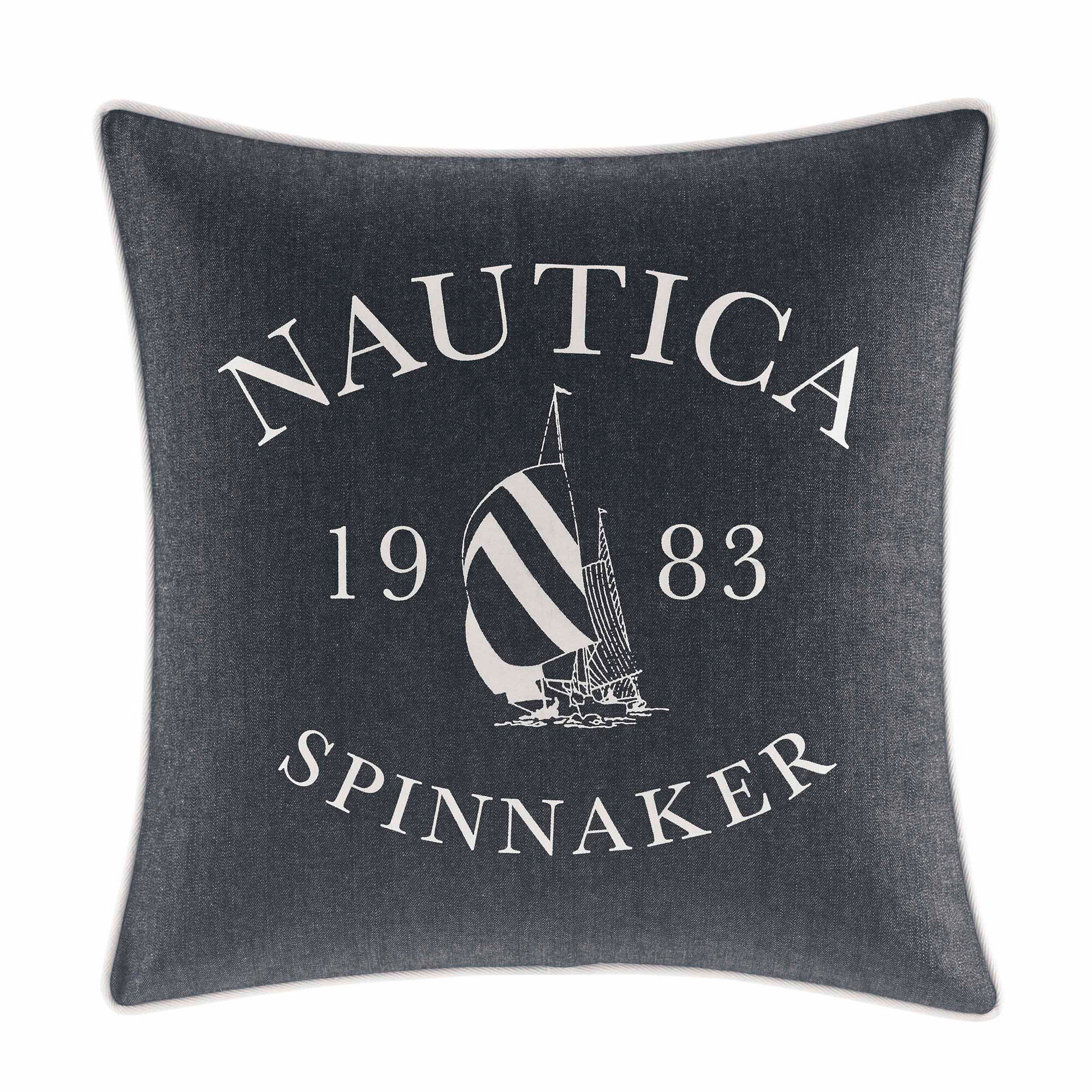 Heritage Square Throw Pillow,Navy,large