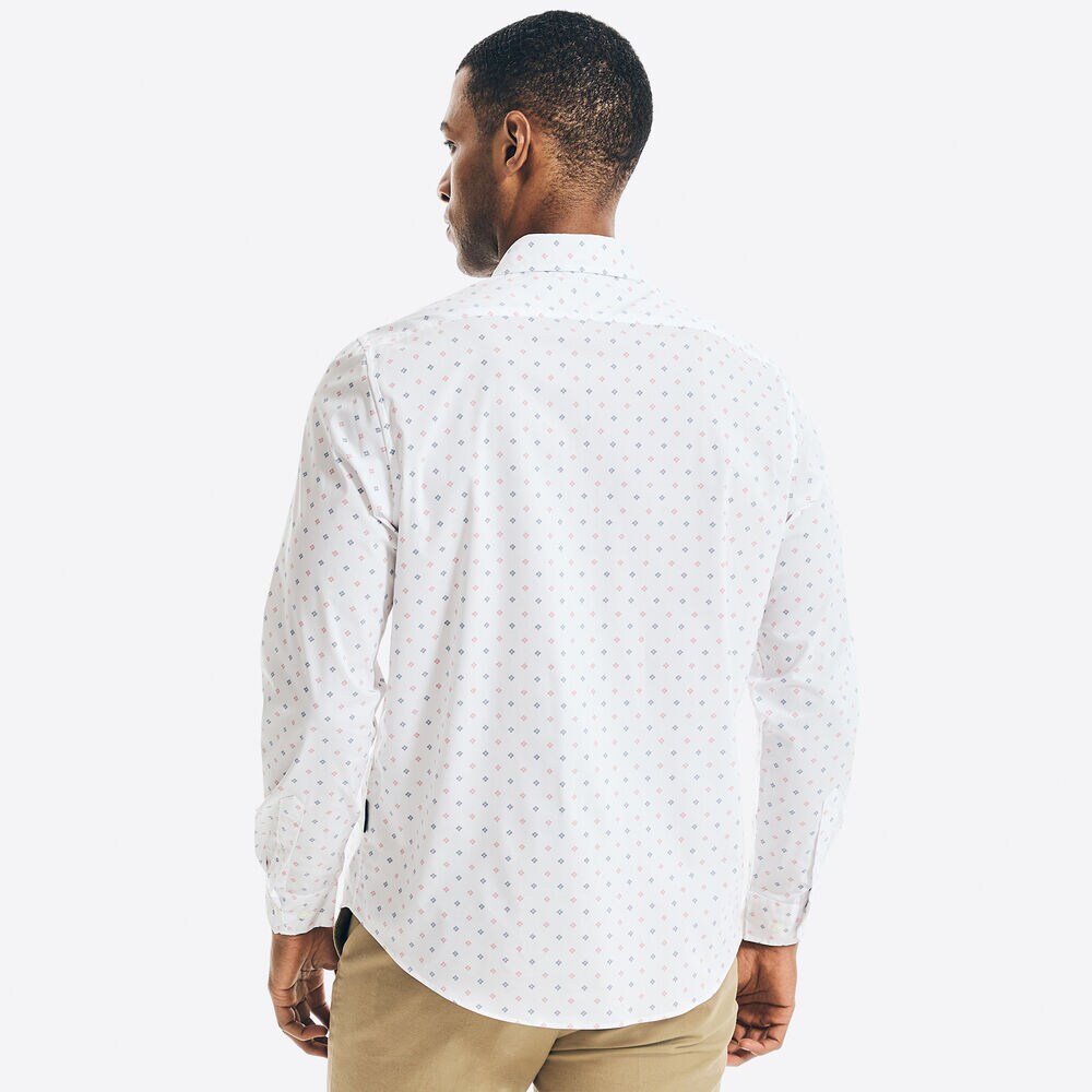 NAVTECH DIAMOND PRINT SHIRT,Bright White,large