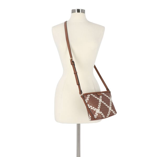 Windowpane Woven Crossbody Bag